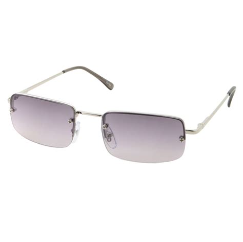 small rectangle sunglasses|rectangular rimless sunglasses.